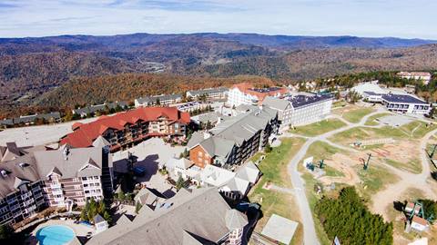 Aerial picture of the village in fall