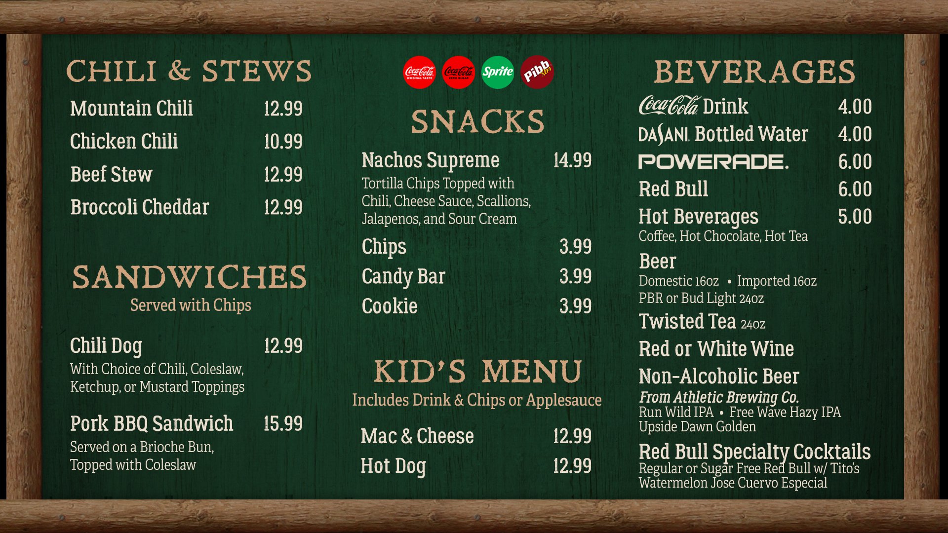 Arbuckle's Menu