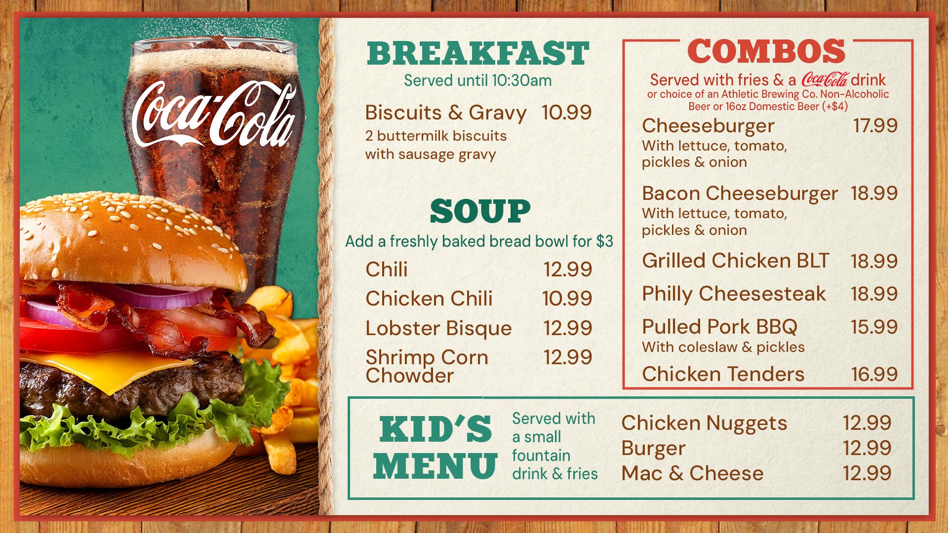 Photo of the menu at The Boathouse at Snowshoe Mountain