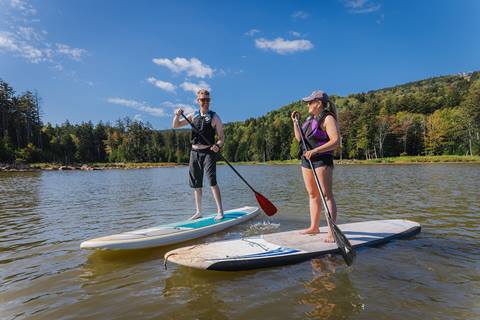 Couple on Paddle Boards