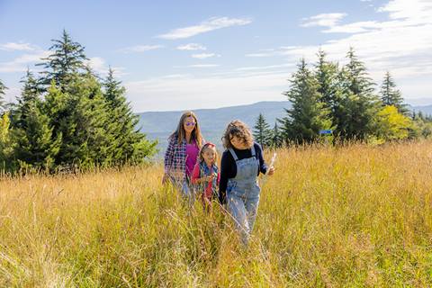 Family Hiking at Snowshoe Mountain