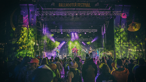 Image of a Stage at a music event at Snowshoe Mountain
