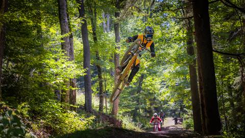rider gets air time on Ninja Bob jump line