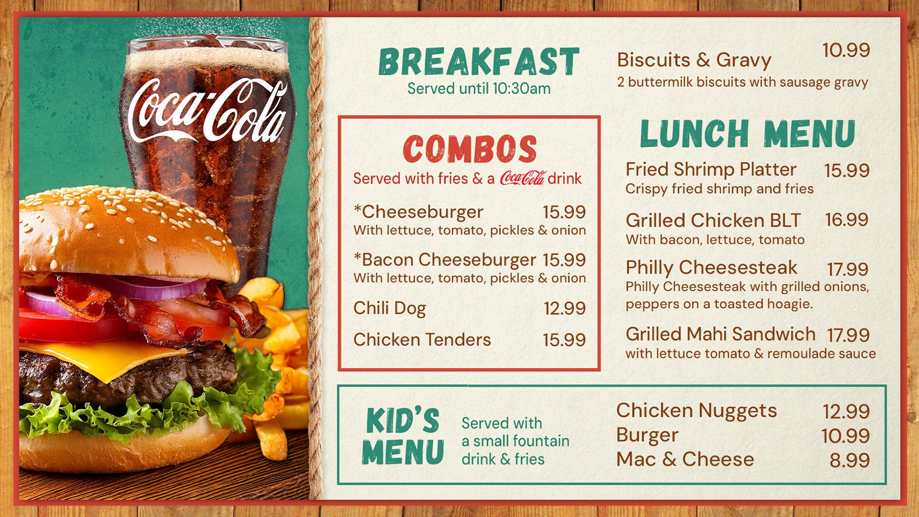 Photo of the menu at The Boathouse at Snowshoe Mountain