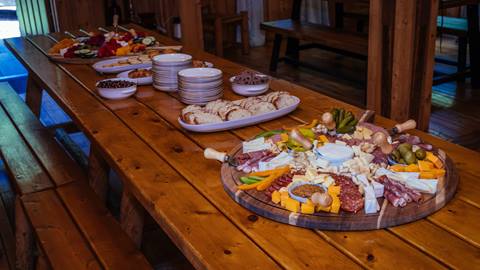 Custom charcuterie board at Snowshoe Mountain Adventure Elopement