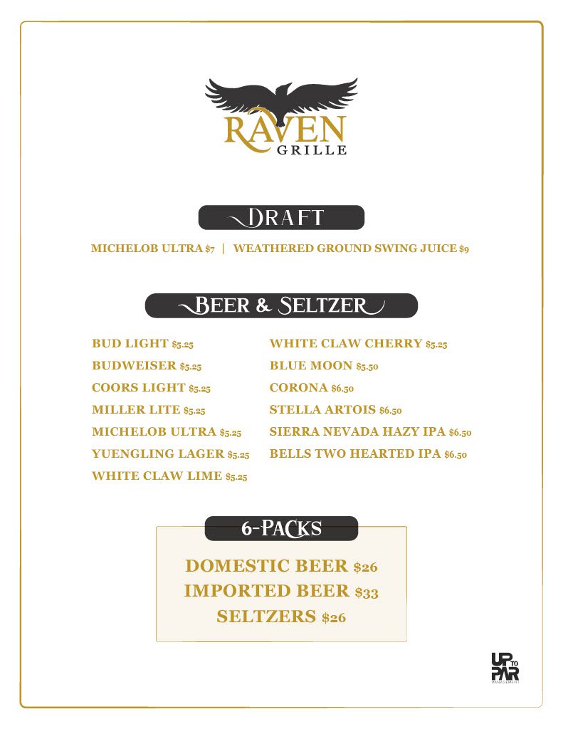 Raven Grill Beer Menu | Snowshoe Mountain