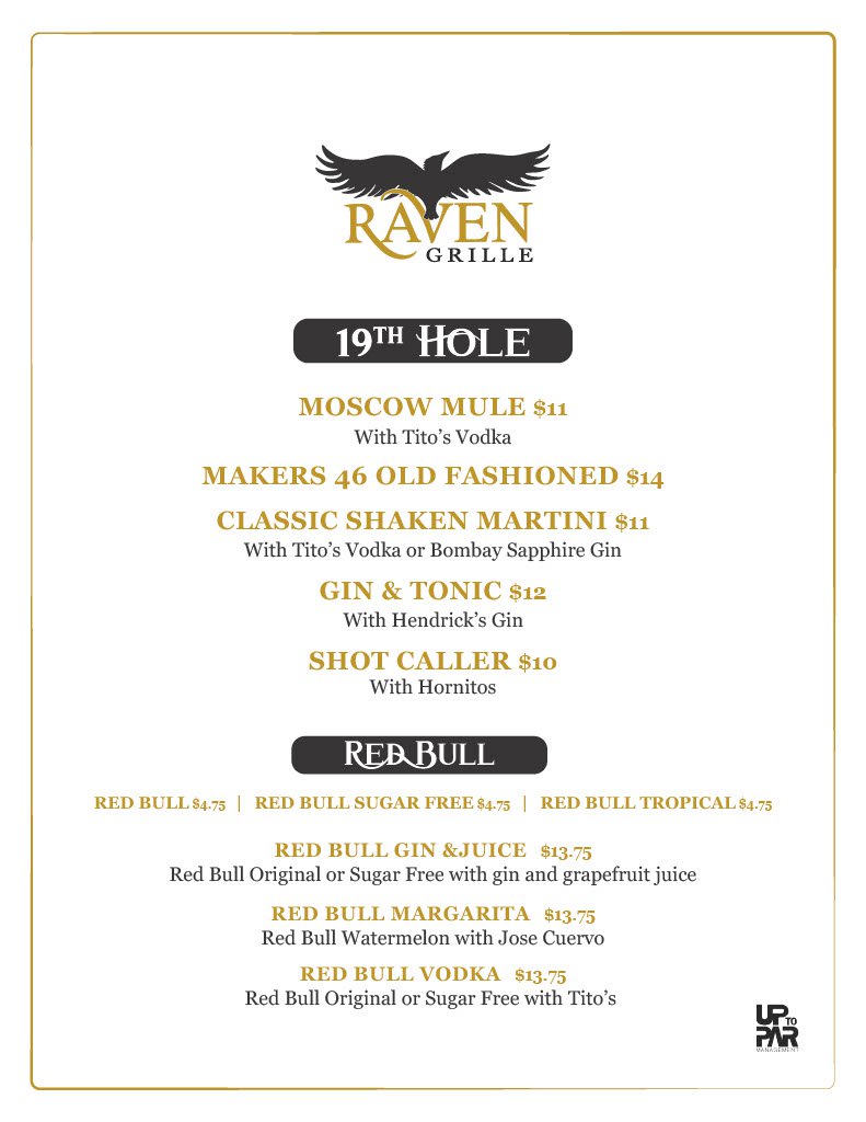Raven Grill Cocktail and Spirits Menu | Snowshoe Mountain