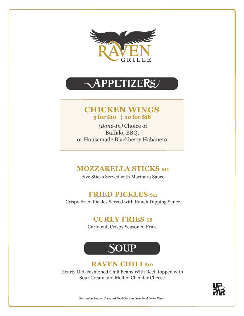 Raven Grill Lunch Menu | Snowshoe Mountain