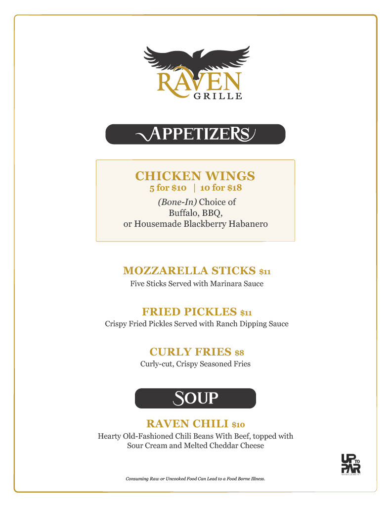 Raven Grill Lunch Menu | Snowshoe Mountain