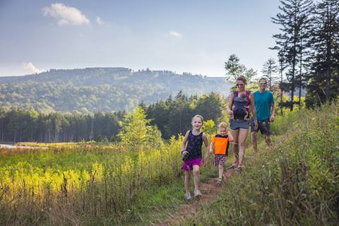 Family hiking