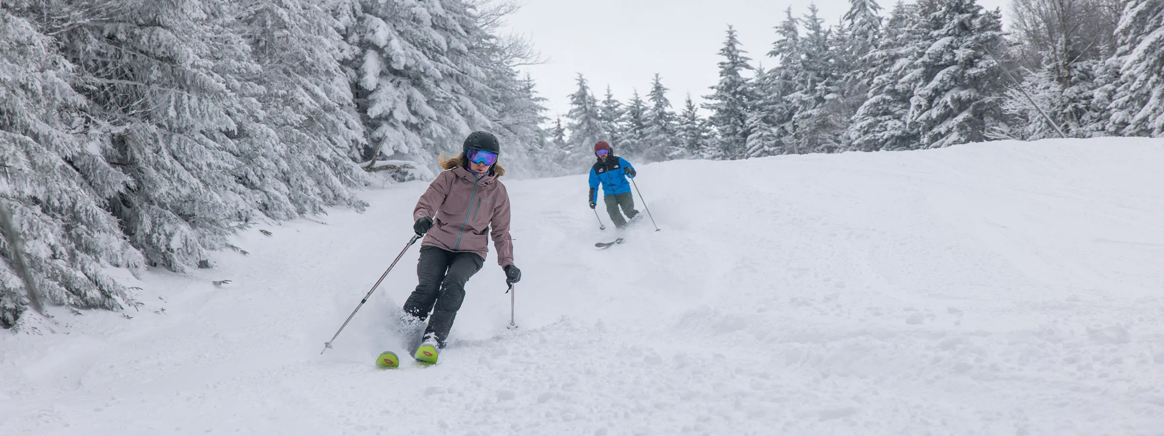 Skiers at Snowshoe Mountain