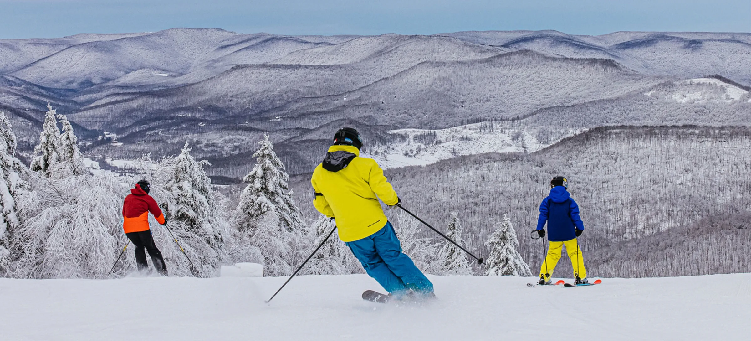 Skiers at Snowshoe Mountain