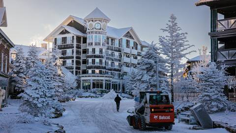 Snowshoe Village in the middle of winter