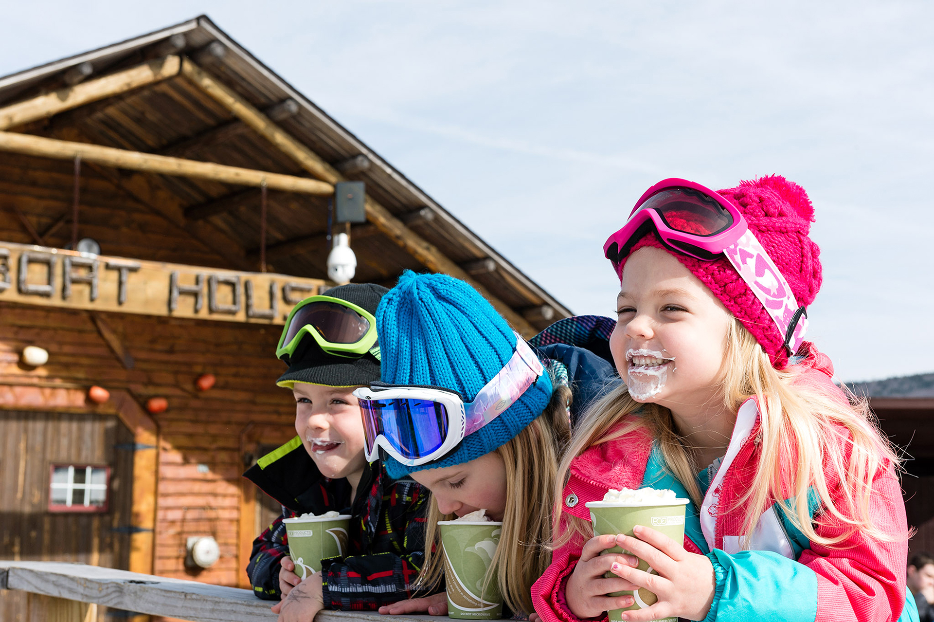 Kids drinking hot chocolate