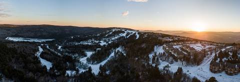 Aerial Snow on Mountain