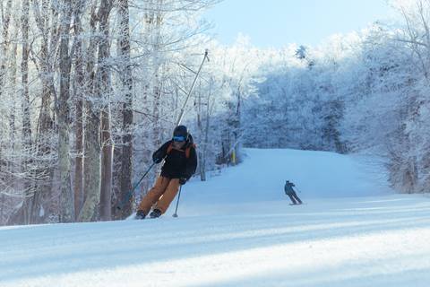 Skier on a sunny morning