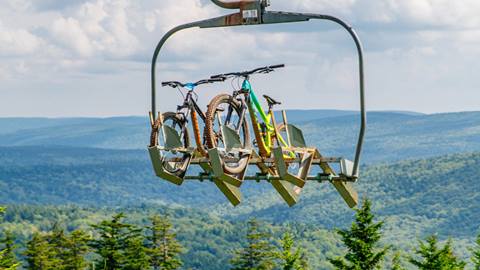 Bikes on Ski Lift