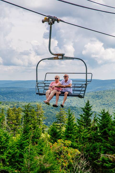 Scenic lift ride at Snowshoe Mountain
