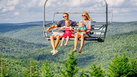 Scenic lift ride at Snowshoe Mountain