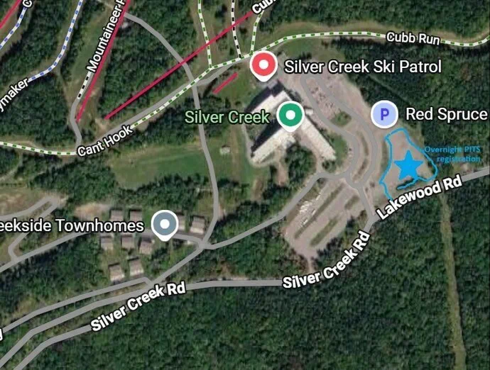 Silver Creek Overnight Team Pit location map